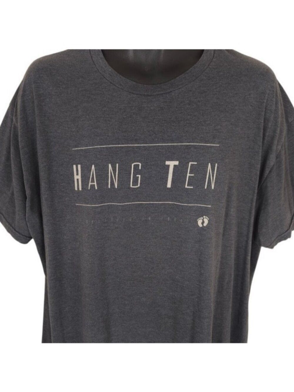 Hang Ten T Shirt Mens Size 2XL Gray Surfing Surfer